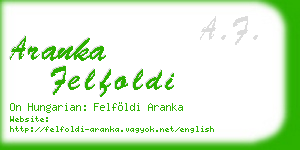 aranka felfoldi business card